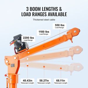Electric Pickup Truck Crane 2200 Lbs Winch 6000 Lbs Steel Jib <b>Folding</b> Truck-Mounted <b>Bed</b> 2200 Lbs Winch 6000 Lbs Steel Jib Truck - Product Image 6
