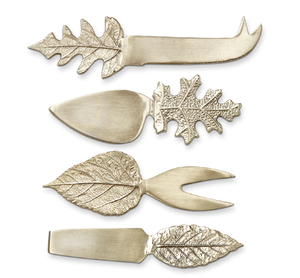 Ensemble de couteaux à fromage et fourchettes en laiton au design populaire, avec manche en forme de feuille, pour la maison et la table, qualité supérieure, prix le plus bas - Product Image 1