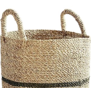 Cesto de Ropa Tejido de Gran Capacidad con Base Negra, Contenedor de Almacenamiento de Mimbre Hecho a Mano para Ropa y Mantas - Product Image 5