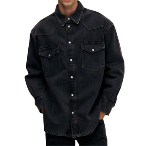 Camisa Vaquera Personalizable para Hombre de Talla Grande, Tela Cómoda, Venta al por Mayor, Muestra Gratuita, Mejor Calidad - Product Image 5