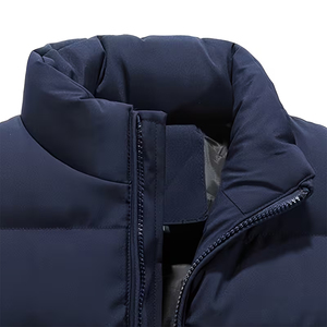 Chaleco acolchado para hombre, color azul marino, para exteriores, sin mangas, con cremallera, informal, con bolsillo, servicio OEM. - Product Image 5