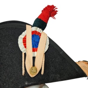 Sombrero Tricornio Estilo Inglés, Lana Negra, Bordado a Mano con Pompón Rojo y Azul, Sombrero de Fiesta de Invierno para Hombre Adulto, 56-58CM - Product Image 6