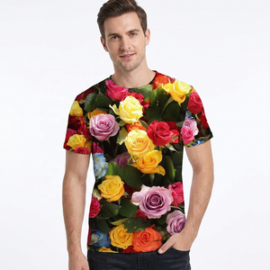<b>Men's</b> O-Neck Short Sleeve <b>Floral</b> <b>T</b>-<b>Shirt</b> Sublimation Transfer Print Breathable Eco-Friendly 100% Cotton Streetwear Regular Fit - Product Image 6