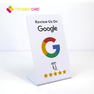 YTS High Quality Customized Programmable QR Code Social Media Plastic Pay Review Nfc Stand Google Play Gift Business Card