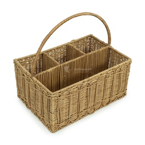 Porte-ustensiles en rotin fait main à prix d'usine, organisateur de couverts personnalisé, décoration de cuisine, vente en gros - Product Image 1