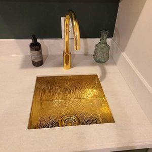 Luxury <b>Apron</b> Front Brass <b>Kitchen</b> Sink Handmade Spacious Basin Heavy Duty Design For Premium Residential <b>Kitchen</b> Projects - Product Image 4