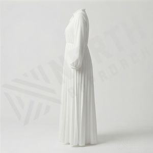 Robe Abaya musulmane pour femmes, 100% polyester, décontractée, grande taille, design floral d'été, plissée, boutonnée, couleur personnalisée, nouvelle - Product Image 3