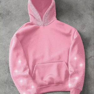 Sudaderas con Pedrería Estilo Bling para Hombre, Venta al Por Mayor, Color Personalizado, Cómodas y Transpirables, Sudadera con Cierre para Moda Urbana - Product Image 1