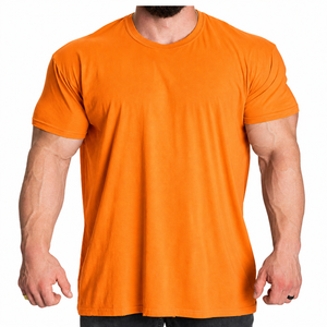 Camiseta Deportiva para Hombre, de Algodón, Corte Ajustado, para Gimnasio, Camiseta Deportiva Lisa, Fabricante OEM ODM, Proveedor Mayorista - Product Image 1