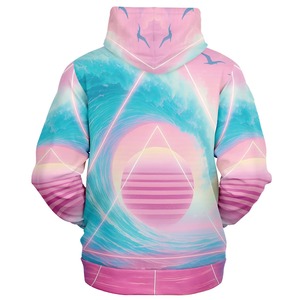 Sweat à capuche zippé pour homme en molleton 100% coton, design tie-dye par sublimation, respirant, séchage rapide, sport, hiver - Product Image 4