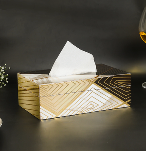 Boîte à mouchoirs en bois minimaliste avec impression florale émaillée pour la maison, le bureau, la voiture, accessoire de table - Product Image 5