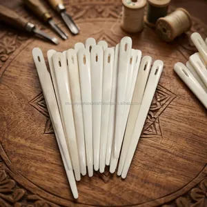 Aiguille à coudre traditionnelle en os de buffle, outil de couture naturel fait main, aiguille durable, accessoire pour artisanat du cuir, pour le tissage et la couture - Product Image 4