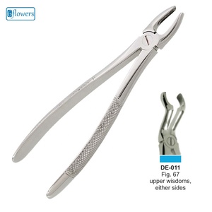 BK Industries Pince d'extraction dentaire, modèle anglais, pour dents de sagesse supérieures, en acier inoxydable, manuelle, ergonomique, moletée, CE - Product Image 6