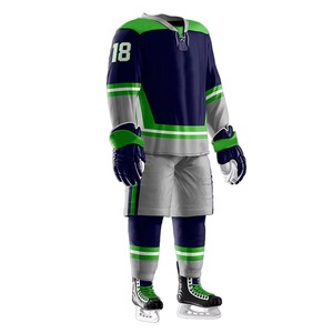 Uniforme de Hockey sobre Hielo Sublimado por Fusión, Transpirable, Ligero, Antibacterial, Impermeable, Pantalones Cortos con Dobladillo Elástico - Product Image 3