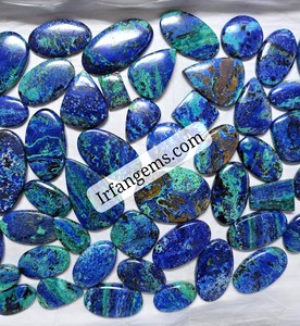 Azurite Bluebird 100% Naturelle avec Cabochon en Malachite, Pierre Précieuse Libre Polie Ovale et Formes Assorties pour la Fabrication de Bijoux, Cristal en Vrac - Product Image 3