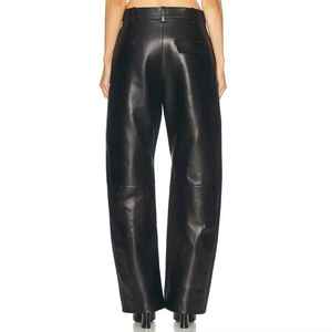 <b>Plus</b> <b>Size</b> Women High Waist Wide Leg PU <b>Leather</b> <b>Pants</b> Full Length Loose Fit Autumn Minimalist Style Solid Color - Product Image 4
