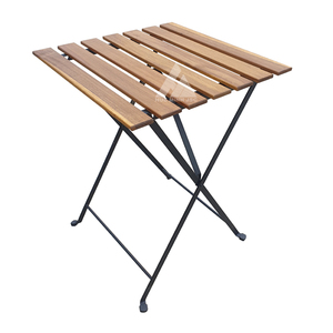 Café extérieur Bistro ensemble avec 2 sièges Durable robuste Acacia Tables pliables en bois chaises pour Patio café Restaurant pique-nique - Product Image 4