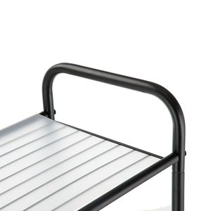 Freestanding <b>Corner</b> <b>Bathroom</b> Storage Tower Matte Black Steel 5-Shelf Rack with Glass Shelves - Product Image 5
