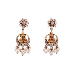 Pendientes florales con circonitas en plata de ley 925, minimalistas, estilo indio, para fiestas, uso diario, juego de pendientes. - Product Image 2
