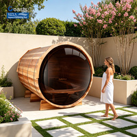 Sauna de Cedro Rojo de una Sola Pieza Matterhorn Altitude Grade con Porche para Chalets Alpinos Suizos |   CE ETL |   WiFi Inteligente