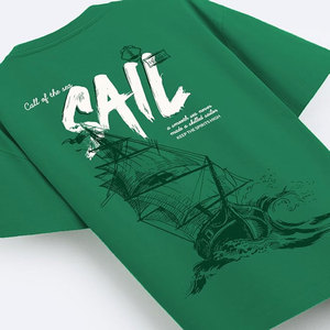 Venta al por mayor de peso pesado de gran tamaño 100% algodón bordado camiseta de alta calidad de los hombres camiseta - Product Image 3