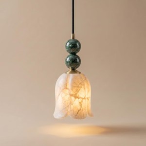 Modern Marble Pendant Light Flower Shape Hanging Indoor Decor 100% Handmade Living Room Lighting - Product Image 3