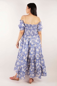 Vestido Maxi de Chifón de Algodón Indio con Estampado Floral Digital para Mujer - Product Image 5