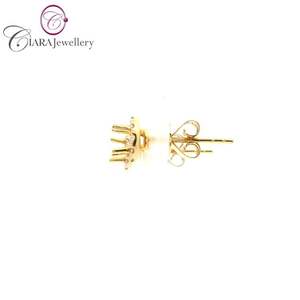 Boucles d'oreilles clous halo en or blanc rose 18 carats AU750 avec diamant naturel 0,18 carat, finition polie, cadeau pour femme pour mariage, fiançailles ou soirée - Product Image 6