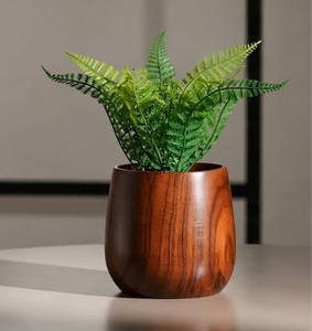 Maceta de Madera de Acacia Sólida Ecológica al por Mayor, Maceta de Madera para Interiores para Suculentas, Florero de Madera Moderno Hecho a Mano para Mesa - Product Image 2