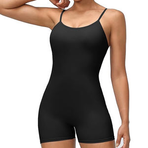 จั๊มสูทโยคะผู้หญิงแบบผูกหลัง ผ้าไนลอนผสมสแปนเด็กซ์ บอดี้สูทแบบชิ้นเดียว แขนกุด ความยาวเต็มตัว สายปรับได้ เปิดหลัง - Product Image 1