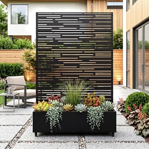 Jardinière rectangulaire moderne en bois pour plantes vertes, pot de fleurs d'extérieur au design minimaliste - Product Image 2