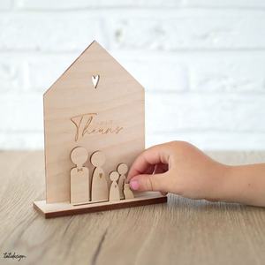 Meubles en bois faits à la main et modèles familiaux pour la décoration intérieure Boîte cadeau élégante avec support de boîte pour décorations de salon de table - Product Image 3