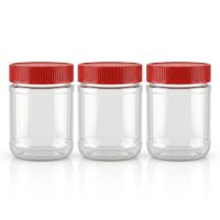 Pot en plastique PET rond transparent en gros avec couvercle à vis pour le stockage du beurre de cacahuète, fabricant d'usine au Vietnam, OEM ODM