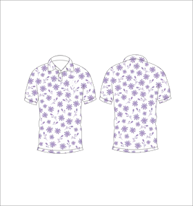 Men’s <b>White</b> Purple Floral Print <b>Polo</b> Shirt Short Sleeve Casual Summer Golf T Shirt - Product Image 6