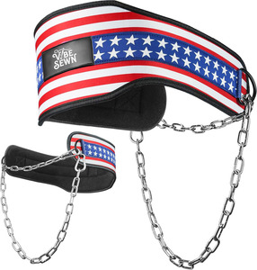 Ceinture de musculation en néoprène de haute qualité pour exercices avec poids et tractions - Légère, réglable, antidérapante pour la salle de sport avec chaîne - Product Image 1