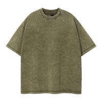 Camiseta de Hombre Lisa Teñida al por Mayor, Profesional, Sostenible, Orgánica, de Jersey Pesado de 260g, con Logotipo Personalizado Impreso en Serigrafía