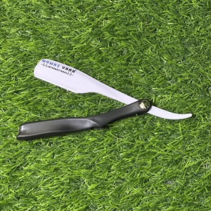Rasoir classique noir et blanc pour barbier, outil de toilettage masculin pour la coupe des poils du visage, la mise en forme de la barbe, rasoir droit professionnel - Product Image 4