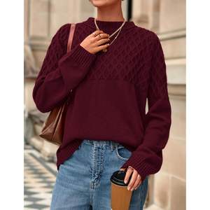 Suéter PRETTYGARDEN para Mujer, Otoño 2025, Talla Grande, Tejido de Cable, Manga Larga, Cuello Redondo, Grueso, Ropa de Invierno - Product Image 3