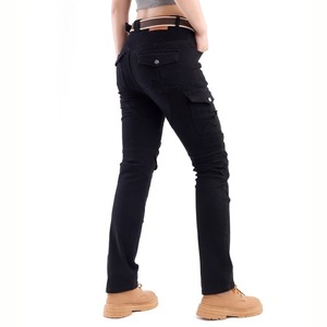 Motorcycle Leather Cordura Riding Pants with CE Removable <b>Knee</b> & Hip <b>Protectors</b> | Waterproof Biker Trousers | Hike Impex - Product Image 3
