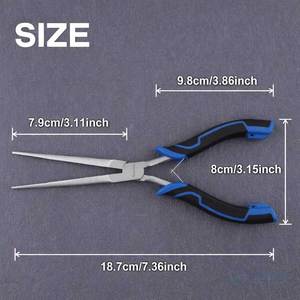Long Reach Needle Nose <b>Pliers</b> Extra Long Thin Serrated Jaw Stainless Steel Jewelry Making Wire Bending <b>Small</b> Object Gripping - Product Image 6