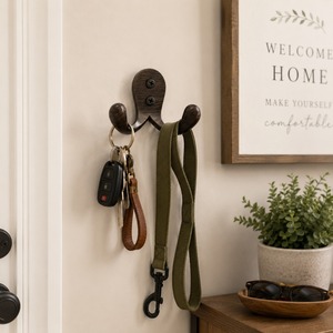 SHUBHAM Gancho Doble de Metal Vintage para Colgar Ropa, Acabado en Latón Antiguo, para Baño, Entrada, Pasillo, Decoración de Pared Vintage - Product Image 5