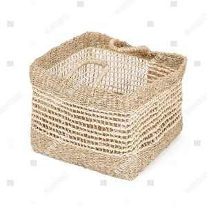 Vietrustic Wholesale Seagrass Woven <b>Rustic</b> Rectangle Basket Eco-Friendly Storage Organizer for Living Room & Laundry Storage - Product Image 4
