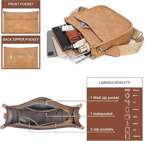 <span class=keywords><strong>Sac</strong></span> à <span class=keywords><strong>main</strong></span> hobo en PU pour <span class=keywords><strong>femme</strong></span> avec sangle camouflage et pompon décoratif, <span class=keywords><strong>sac</strong></span> bandoulière décontracté pour usage quotidien, fermeture à rabat réglable - Product Image 2