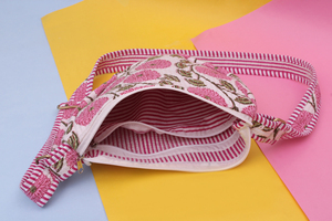 <b>Pink</b> Floral Quilted Sling Bag, Cotton Shoulder Bag, Handmade Crossbody Bag, Everyday Boho <b>Purse</b>, Lightweight Travel Bag. - Product Image 2