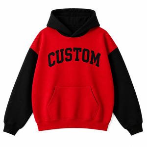 Custom Letter Print <b>Oversized</b> Hooded Sweatshirt Men's Blue Black Sleeve Casual Autumn Wear Fleece Knitted <b>Hoodie</b> - Product Image 3