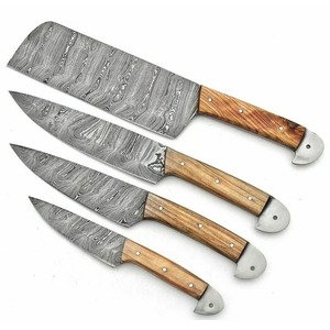 Juego de cuchillos de chef profesionales de acero de Damasco, cuchillos de cocina con filo serrado, juego de cuchillos para diestros - Product Image 3