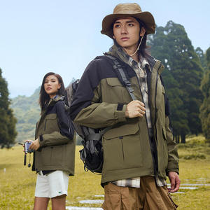 Veste coupe-vent imperméable pour homme 3 en 1, parka tactique de randonnée en plein air, doublure en polaire à capuche, vêtements de sport coupe-vent, veste cargo - Product Image 4