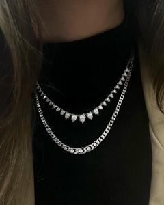 14K Solid Gold Graduated Round Lab Grown Diamond Tennis Necklace 16Inches Modern Vintage Style Fine Jewelry Chain Riviera <b>Choker</b> - Product Image 2
