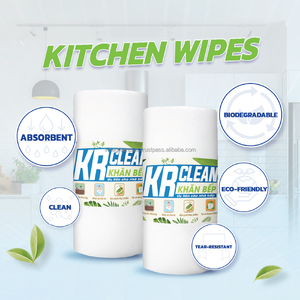 Krclean Toallitas de Cocina Ecológicas Súper Absorbentes Lisas, 30 Hojas de 20x22cm, Paños de Limpieza Desechables de Tela No Tejida Blancos - Product Image 2