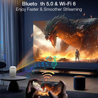 Proyektor Video Pintar WiFi 720P HD yang Mendukung 4K, Portabel, Mini, Android, untuk Rumah, Luar Ruangan, dan Hadiah